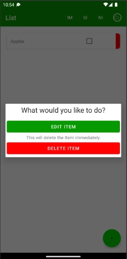 Shows Editing an Item